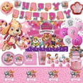thumbnail image 2 of Juego de globos de perro de la Patrulla Canina, globos de cumpleaños con animación de dibujos animados, vajilla desechable, lindos suministros de decoración para fiestas con garras de perro, 2 of 5