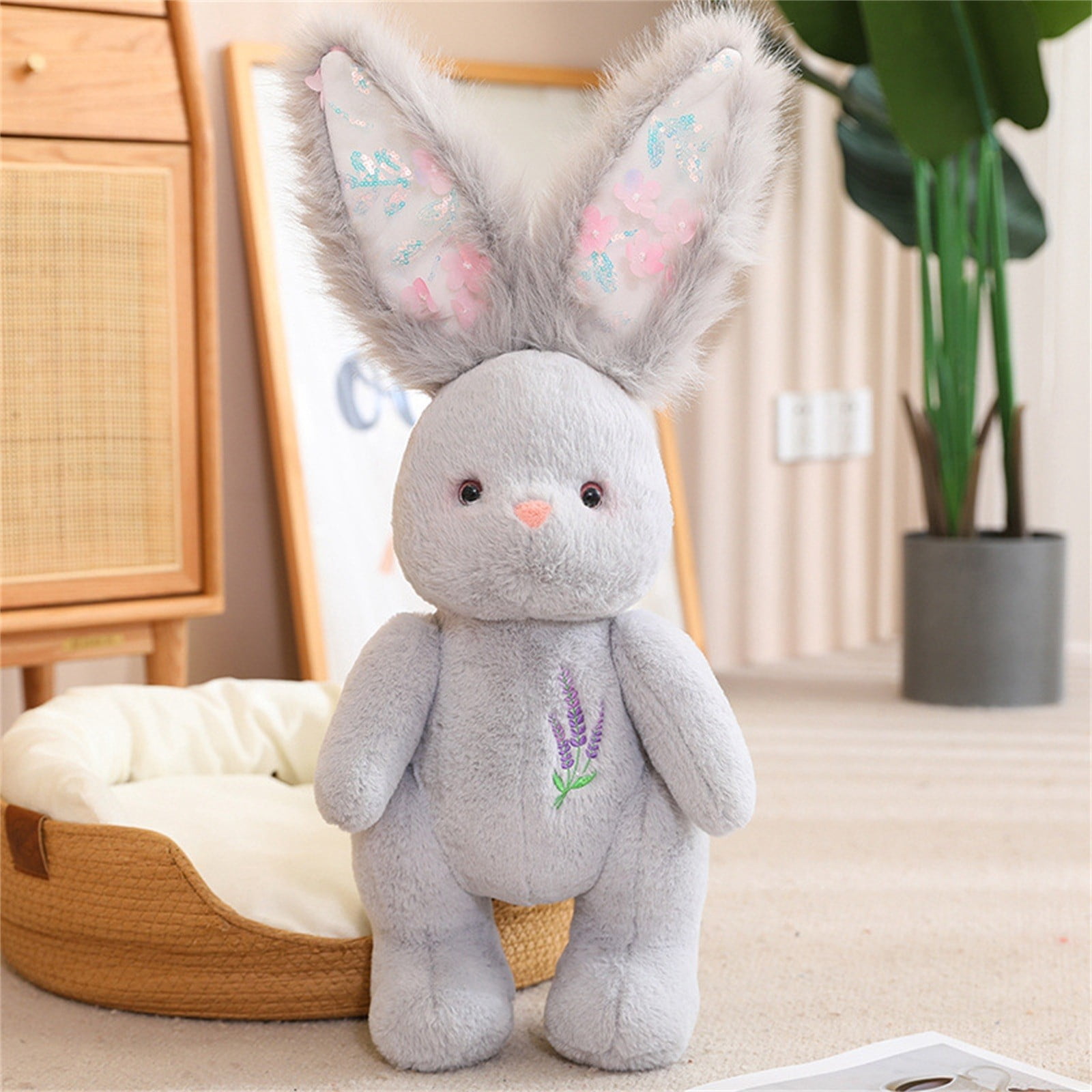 RUIG Rabbit Plush Toy, 23.6 inchs Easter Stuffed Animal Bunny Plush Animal Doll, Plush Rabbit Toy Bunnys Stuffed Animals for Girls Easter Animals on Party Birt