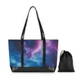thumbnail image 7 of FORMRS Canvas Laptop Tote Bag for Women with 15.6" Computer Compartments Shoulder Handbag, Galaxy Pattern, 7 of 7