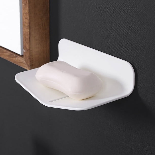 1pc Wall-mounted V-shaped Soap Dish, Punch Free Soap Holder, Soap Rack For Bathroom & Kitchen, 3.19"x2.17"