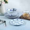 thumbnail image 6 of 12-Piece Melamine Dinnerware Set with Blue Floral Embossed Design,  & Lightweight for Indoor/Outdoor Use, 6 of 7