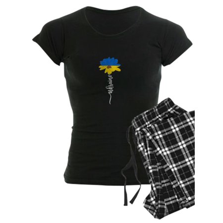 

CafePress - Ukraine Flag Sunflower Vintage Ukrainian S Pajamas - Women s Dark Pajamas