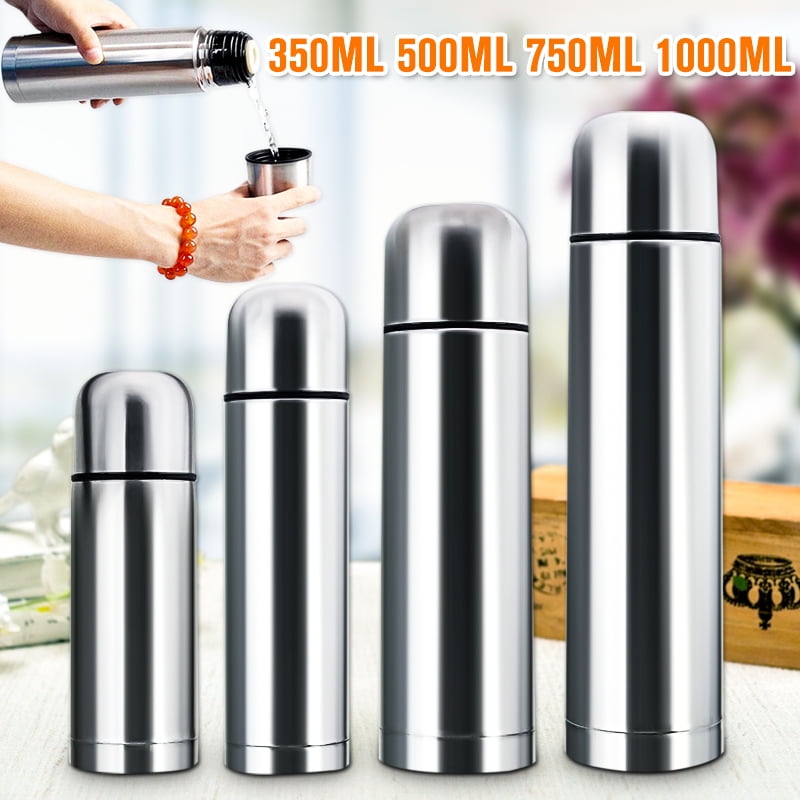 1 LITRE DRINKS FLASK STAINLESS STEEL COFFEE TEA HOT COLD THERMOS BULLET VACUUM
