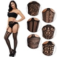 thumbnail image 3 of Loritta 6 Pairs Women Fishnet Thigh High Stockings Suspender Pantyhose Stockings for Valentine's Day, 3 of 6