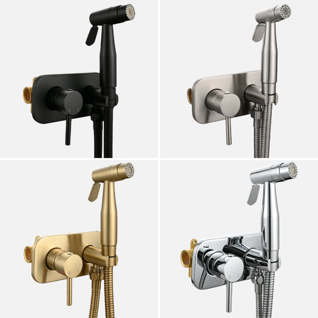 lanema Elegant Toilet Bidet Sprayer Set with Hot Cold mixers Valves Warm Water Sprays