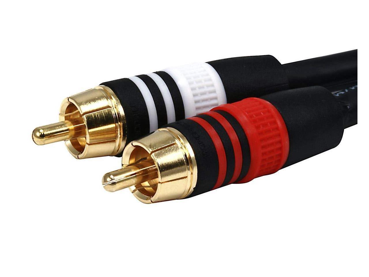 Monoprice 1.5ft Premium 2 RCA Plug/2 RCA Plug M/M 22AWG Cable - Black - image 3 of 9