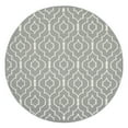 thumbnail image 4 of SAFAVIEH Dhurrie Slater Geometric Moroccan Wool Area Rug, Grey/Ivory, 6' x 6' Round, 4 of 6