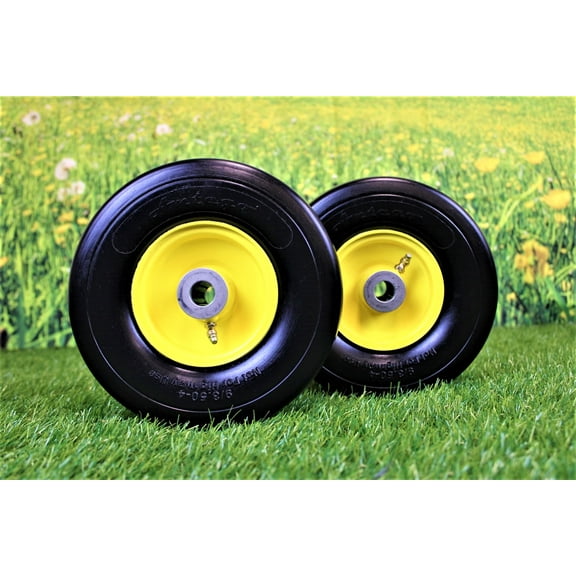 Antego Tire and Wheel Antego Tire & Wheel (2) Flat Free Tire and Wheel Assemblies 9x3.50-4 Fits John Deere 38" 48" 54" AM115510