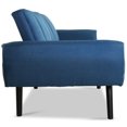 thumbnail image 4 of Costway Canapé Futon Lit Convertible Matelas Premium Lin Rembourrage Bleu, 4 of 9