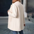 thumbnail image 5 of RoamHome Women's Casual Stand Collar Mid Length Wool Blend Coat Notched Lapel Button Front Jacket for Fall Winter Daily Wear, 5 of 9