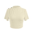 thumbnail image 6 of Levmjia Womens Tops Short Sleeve Round Neck Blouse Casual Lightweight Soft Comfortable Summer Shirt Elegant Solid Color Pullover, 6 of 6
