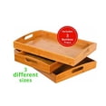 thumbnail image 4 of Breakfast Bed Tray, Rounded Bamboo Nesting Tray with Cut Out Handles for Living Room, Home, Kitchen, Dining, Camping, Picnic, Restaurant, Hotel, 3 Pcs, 4 of 5