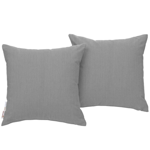Modern Contemporary Urban Design Outdoor Patio Balcony Garden Furniture Pillow Set, Fabric, Grey Gray