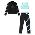 thumbnail image 4 of Alvivi Kids Girls Ice Skating Outfit Gymnastics Sport Jacket Tank Tops and Tights Pants 3 Pcs Sweatsuit Light Blue 6, 4 of 5