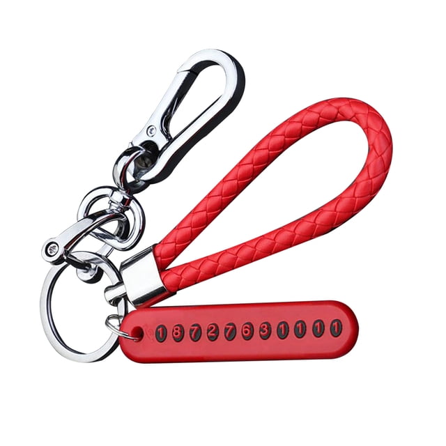Kenally Llaveros antipérdida, llavero de coche de acero inoxidable, llavero de tarjeta de número de teléfono para regalo de fiesta, accesorios de Automoción decorativa y accesorios No.02 Kenally VI000542-02