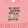 thumbnail image 4 of Inktastic My Great Grandma Loves Me with Sloth and Hearts Girls Baby Dress, 4 of 5