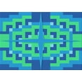 thumbnail image 1 of Ahgly Company Tapis Rectangulaire Lavable en Machine Intérieur Transitionnel Bleu, 2 Pieds x 3 Pieds, 1 of 7