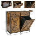 thumbnail image 2 of Pirecart 10 gal Double Tilt Out Trash Cabinet Wooden Free Standing Recycling Cabinet W/ Storage Drawer, 2 of 8