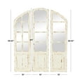 thumbnail image 4 of DecMode 60", 59", 59"H White Window Pane Inspired Wall Mirror with Arched Top and Distressing, Set of 3, 4 of 14