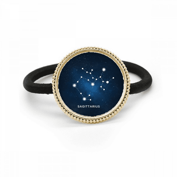 Sagittarius Constellation Zodiac Sign Silver Metal Hair Tie And Rubber Band Headdress