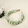 thumbnail image 6 of Unique Bargains 1 Pcs Solid Color Pleated Headband Women Hairband Hair Hoop for All Hair Light Green, 6 of 7