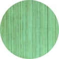 thumbnail image 1 of Ahgly Company Indoor Round Solid Turquoise Blue Modern Area Rugs, 3' Round, 1 of 4