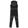 thumbnail image 4 of iiniim Kids Girls Shiny Full Body Unitard Rhinestone One Piece Leotard Sleeveless Gymnastics Dancewear Black 14, 4 of 7