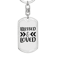 thumbnail image 5 of Blessed And Loved Arrow Stainless Steel or 18k Gold Premium Swivel Dog Tag Keychain, 5 of 10