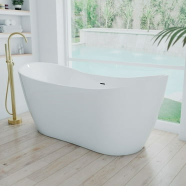Philo 67 Inch Acrylic Double Slipper Freestanding Tub