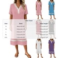 thumbnail image 2 of QUNYINEY Lace Womens Summer Dresses Midi Short Sleeve Casual A Line Dress Loose Fit Solid Vacation V Neck Beach Dresses, 2 of 8
