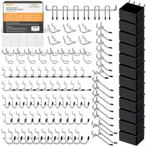 INCLY 170PCS 1/4 Inch Pegboard Hooks Kit, Extra Thick Heavy Duty Peg Board Organizer Accessories Assortment with Pegboard Bins & Peg Lock for Only 1/4" Pegboard Hanging Tools Garage Wall Attachment