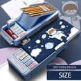 thumbnail image 3 of Caja de lápices de dibujos animados, caja de almacenamiento funciones de gran capacidad, bolsa de papelería contenedor para suministros escolares 2 capas DYNWAVEMX  estuche, 3 of 5
