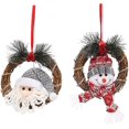 thumbnail image 1 of Decoraciones navideñas, adornos navideños Corona navideña Flor Caña Círculo Árbol de Navidad Colgante Mini corona para fiesta de Navidad 2 piezas marrón, 1 of 5