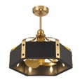 thumbnail image 2 of Sheffield 6-Light LED Fandelier in Matte Black with Warm Brass Accents, 2 of 4
