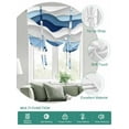 thumbnail image 2 of Blue White Ombre Tie Up Curtains for Windows 45 Inch Length Balloon Curtains Kitchen Adjustable Balloon Window Shade Modern Geometric Moire Abstract Art Tie Up Valance Bathroom Curtain Window 42"x45", 2 of 6