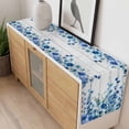 thumbnail image 4 of Spring Blue Floral Table Runner - 48 Inch Long, Kitchen Dining Table Runner Dresser Scarves, Farmhouse Weeping Floral Leaves Wood Farmhouse Decor for Coffee Tables Wedding Party Banquet, 4 of 8