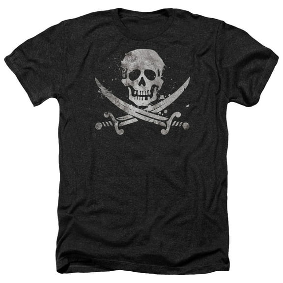 - Distressed Jolly Roger - Heather Short Sleeve Shirt - Large
