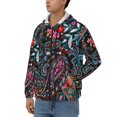 thumbnail image 3 of Vsdgher Paisley Mens Hoodies Zip Hoodie, Hoodies for Men, Zip-up Hooded Sweatshirt-3X-Large, 3 of 5