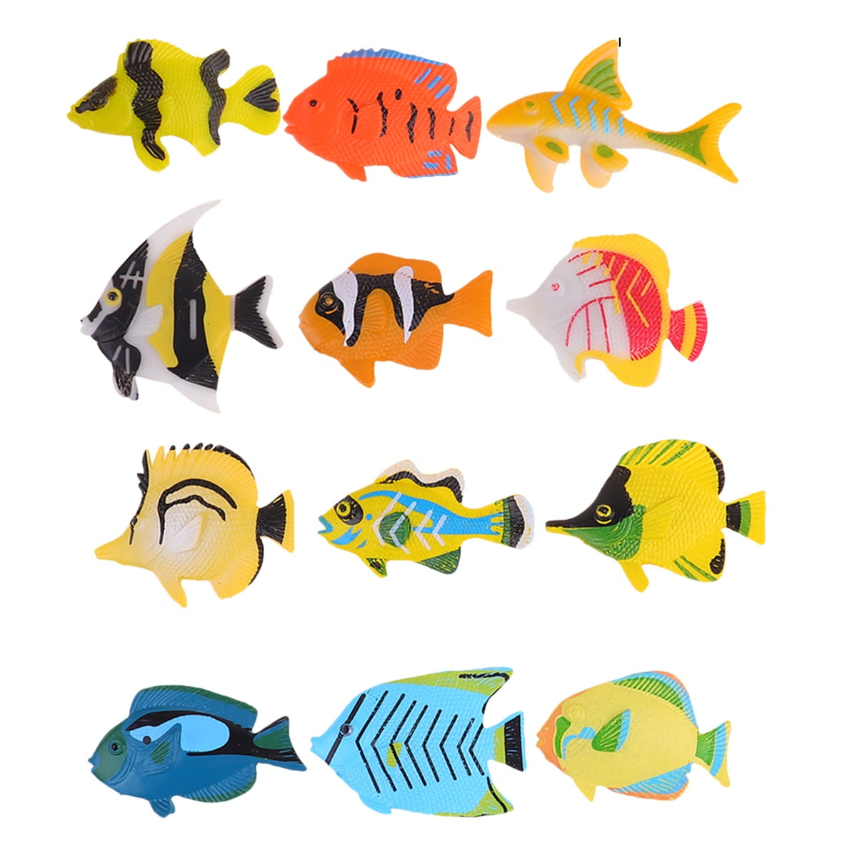 1 Set of 12pcs Simulated Animal Fish Set Realistic Fish Model Playset Lifelike Kids Children Toys Mixed Color Walmart