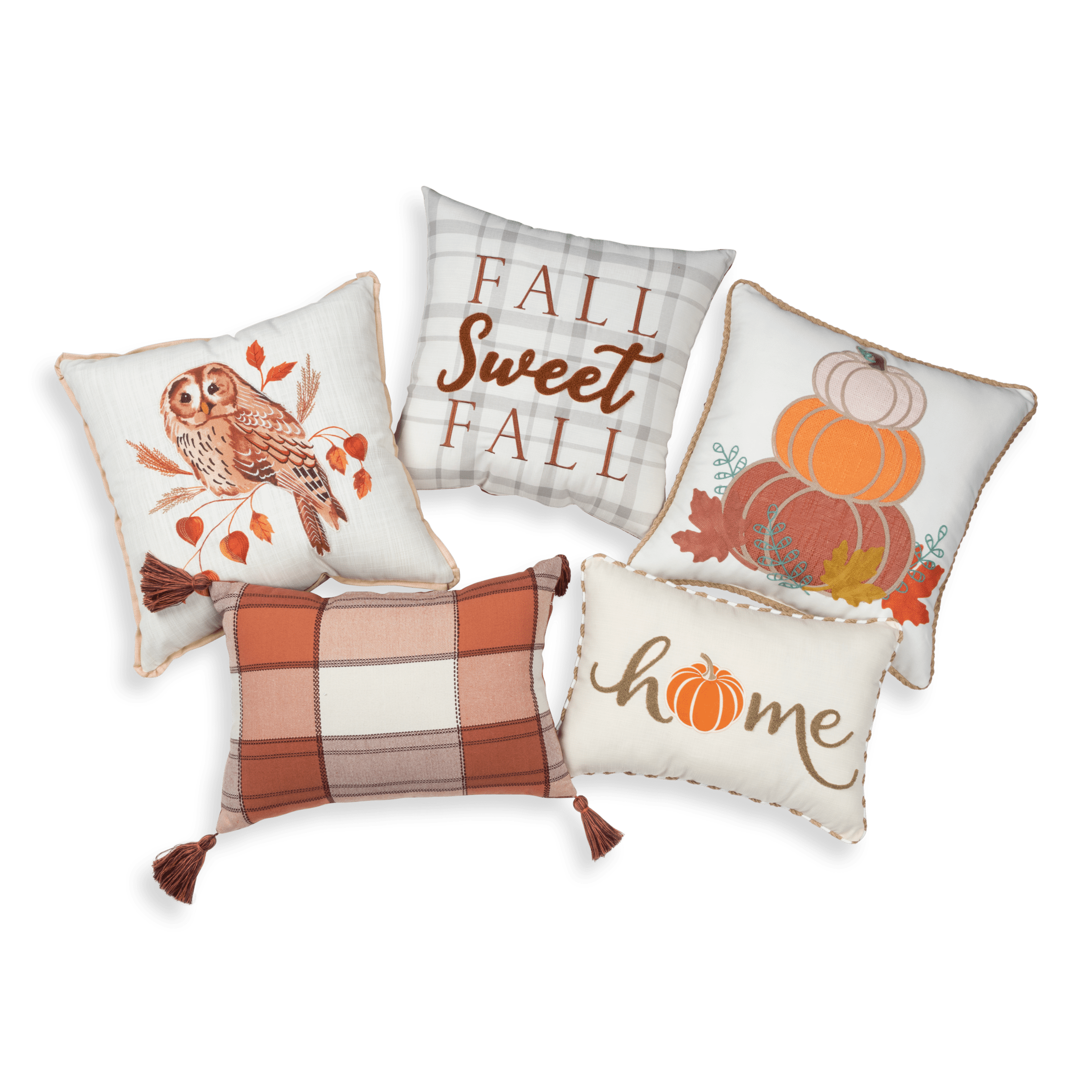Better Homes & Gardens Fall Sweet Fall Outdoor Throw Pillow, 20 x 20  Square, Multi-Color Plaid 