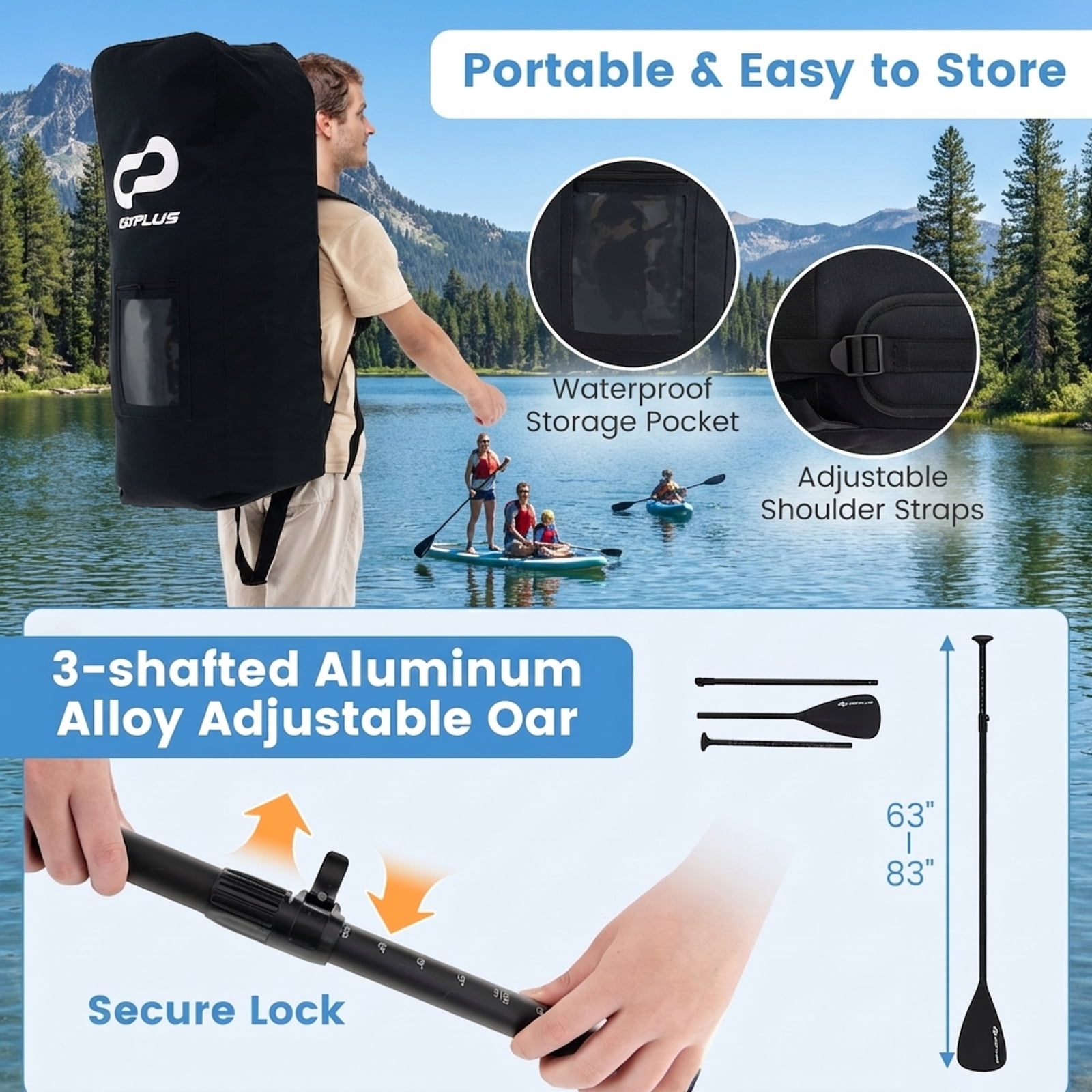 Airfind Inflatable Stand Up Paddle Board with Accessories-L
