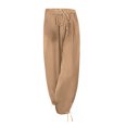 thumbnail image 3 of Jalioing Women's Summer Pants Drawstring Waist Baggy Straight Leg Cotton Linen Pants with Pocket Lounge Trousers, 3 of 7