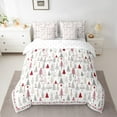 thumbnail image 3 of Homewish Colorful Xmas Tree 7-Piece Twin Bedding Sets,Merry Christmas Bedding Comforter Set,Gray White Red Sheet Sets For Girls Kids,Super Cozy Room Decor, 3 of 9