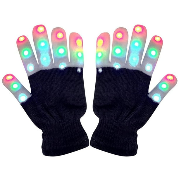 Guantes de dedo con luces LED parpadeantes de colores brillantes, regalos para niños, juguetes divertidos y geniales para niños y niñas.