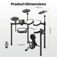 thumbnail image 6 of CazToi Professional 8 Piece Electric Drum Set with 5 Mesh Pads, 3 Cymbals and 2 Pedals On-Ear Headphones Included, 6 of 7
