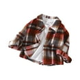 thumbnail image 2 of Men & Boy Button Down Shirt Kid Shirt Toddler Plaid flannel Shirt Boys Western Shirts Long Sleeve Shirt Red 120, 2 of 7