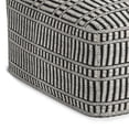 thumbnail image 5 of Simpli Home Safford 20 inch Wide Boho Outdoor/Indoor Square Pouf in Black/White Recycled Polyester, Assembled, 5 of 7