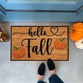 thumbnail image 5 of YAWUBT Happy Fall Door Mat – Pumpkin & Leaves Welcome Rug, Non-Slip, Durable PVC, Indoor/Outdoor Use, for Thanksgiving, Front Door Decor, 16 x 24 Inches, 5 of 7