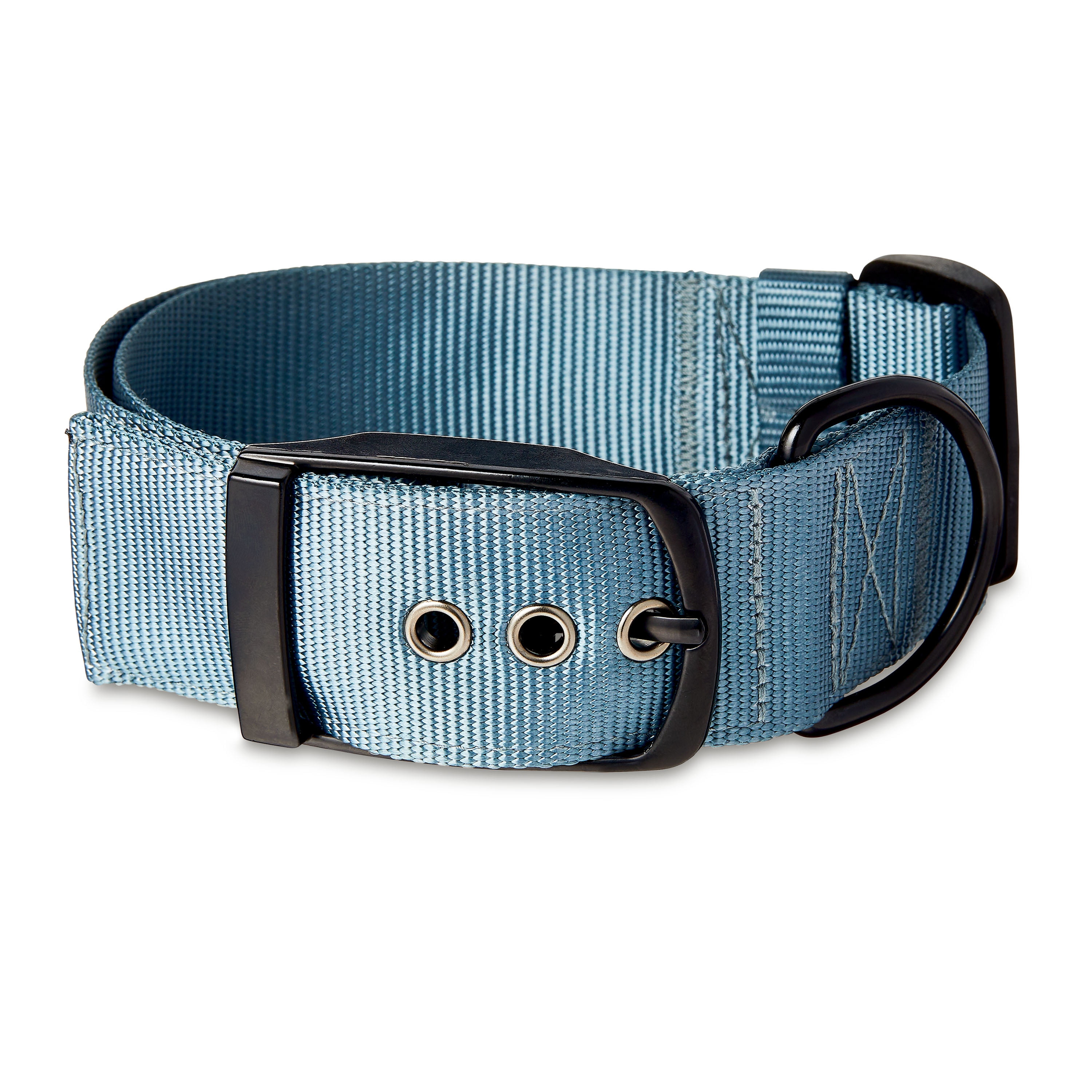 Vibrant Life Solid Polyester Adjustable Dog Collar, with 6ft Dog Leash, Gray, Extra Large