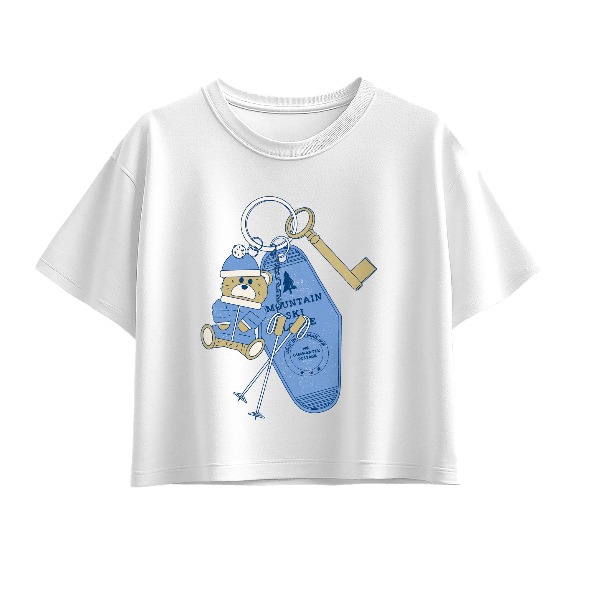 Instant Message - Ski Lodge Keychain Short Sleeve Boxy Graphic T-Shirt